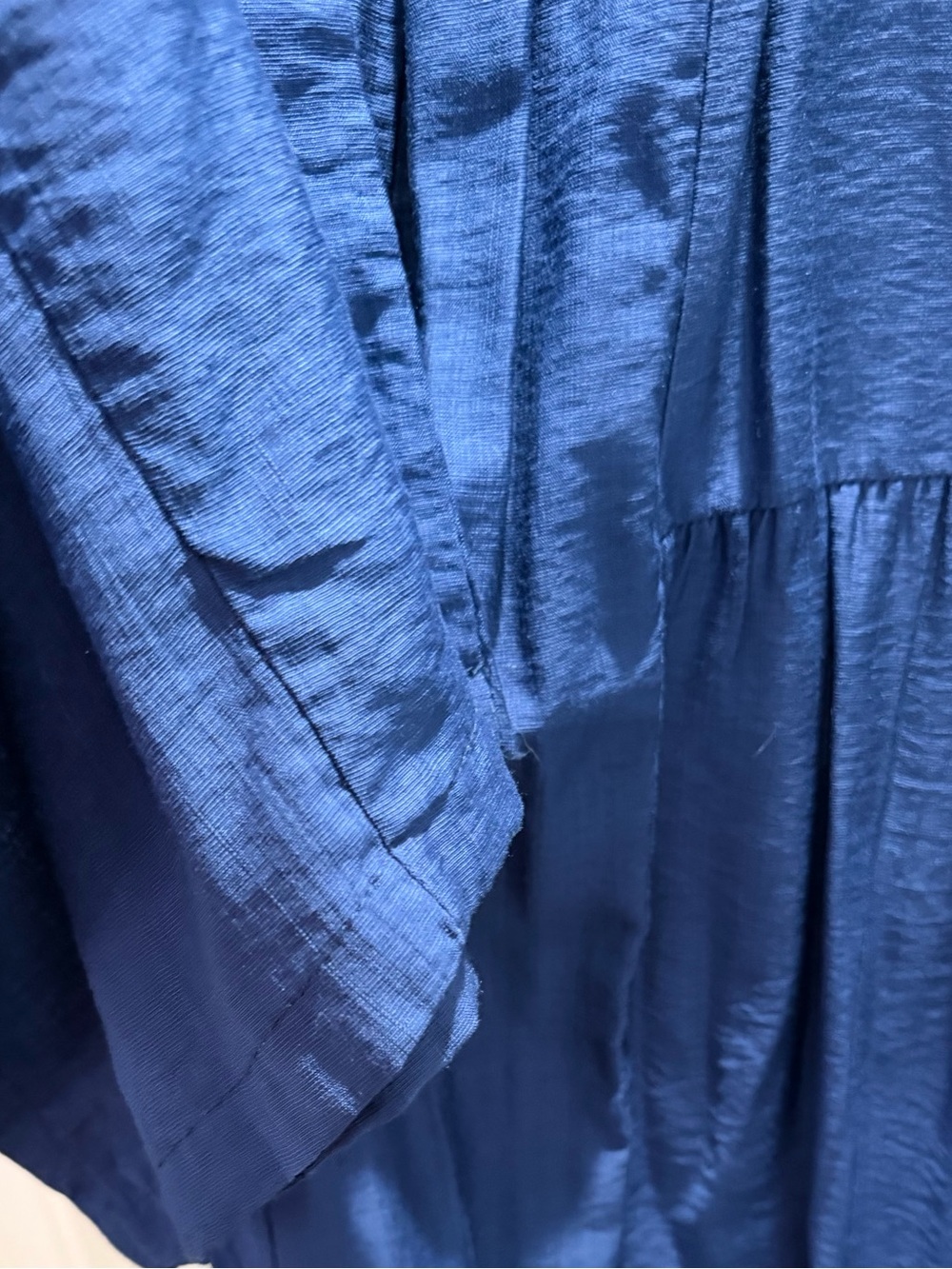 Wide Leg Smocked Waist Pants in Blue - Picture 2 of 4